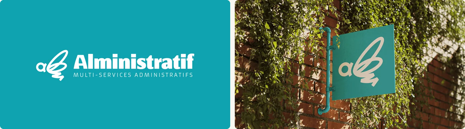 Logo Alministratif, multi-services administratifs, et son enseigne turquoise