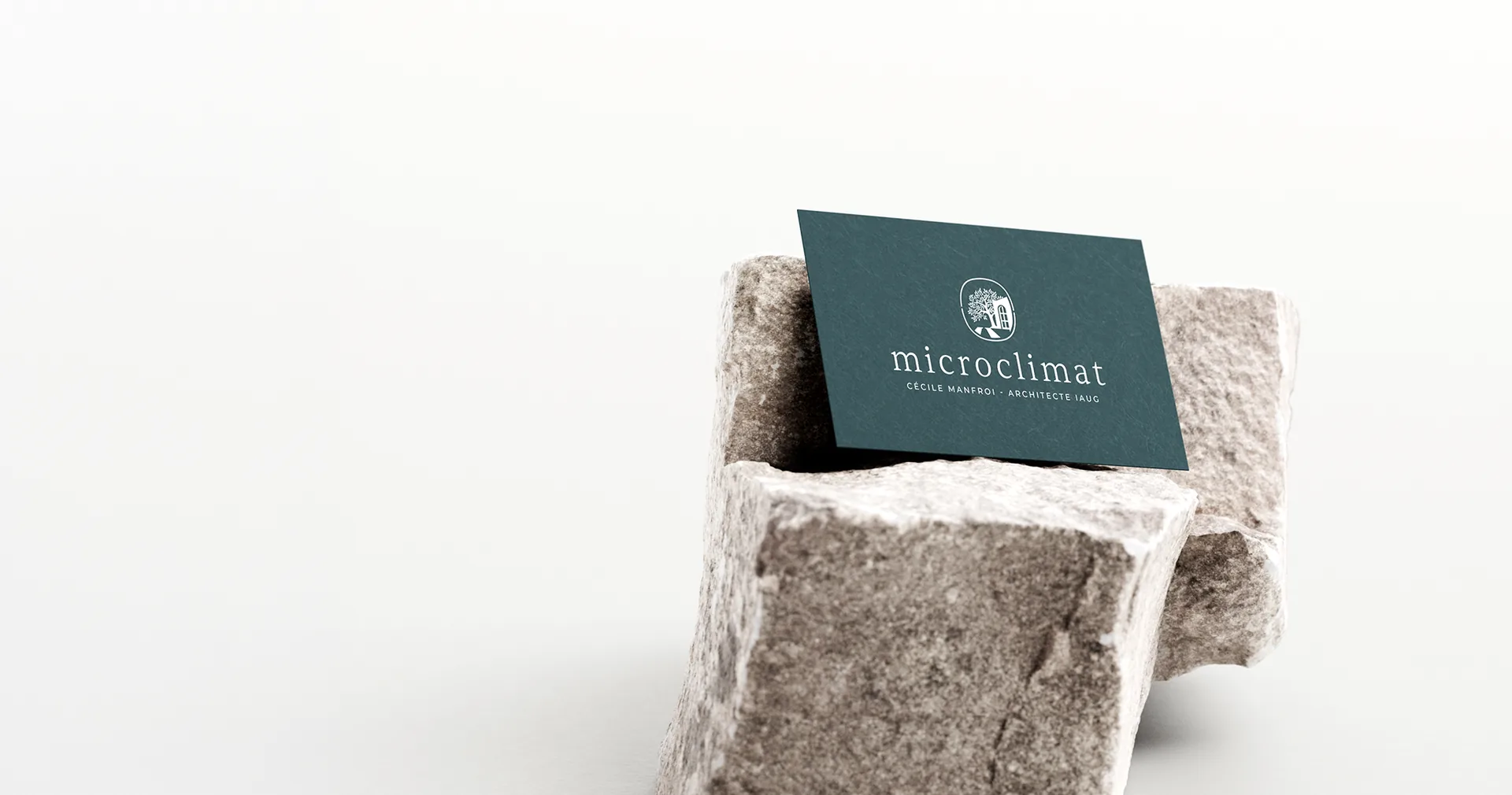 Carte de visite Microclimat, logo créé par Kinome